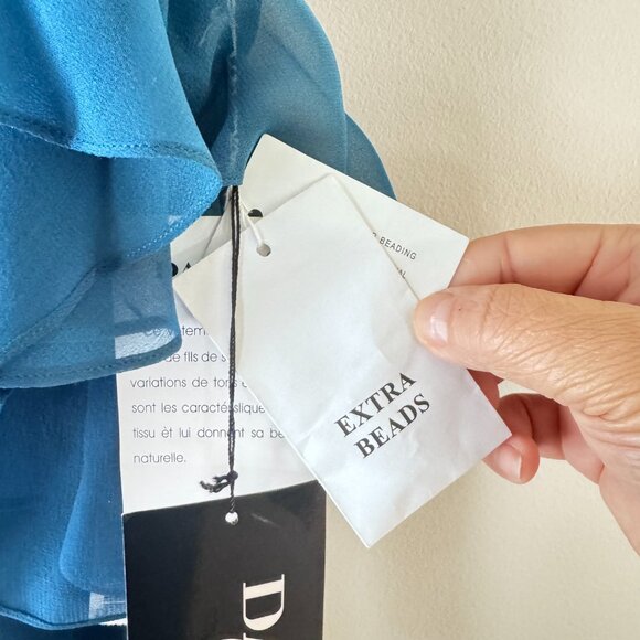 💃 NWT Alexander by Daymor Teal Cold Shoulder Tiered Dress Sz 8 –Wedding, Formal - Picture 9 of 12